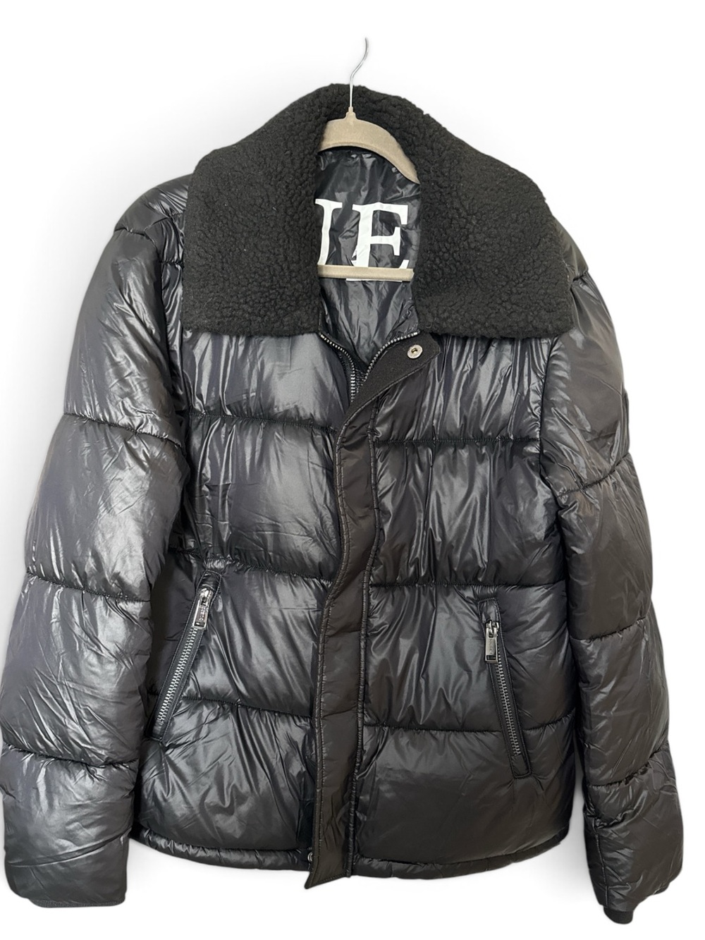 GUESS Cassidy Puffer Quilted Jacket Jet Black Size Small NWT
